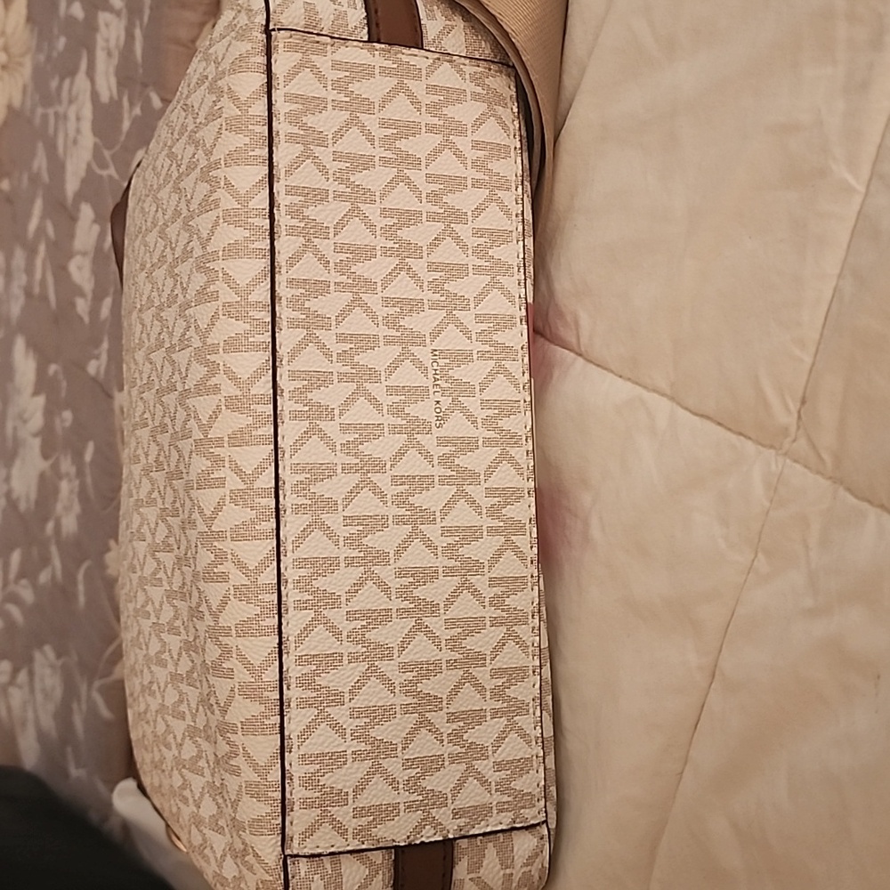 Michael Kors Crossbody Bag Set Brown and Pink Monogram and Leather Trim - Picture 6 of 8